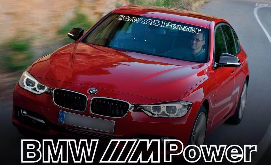 BMW M Power Style Umriss Windschutzscheiben-Banner Vinyl-Aufkleber für BMW