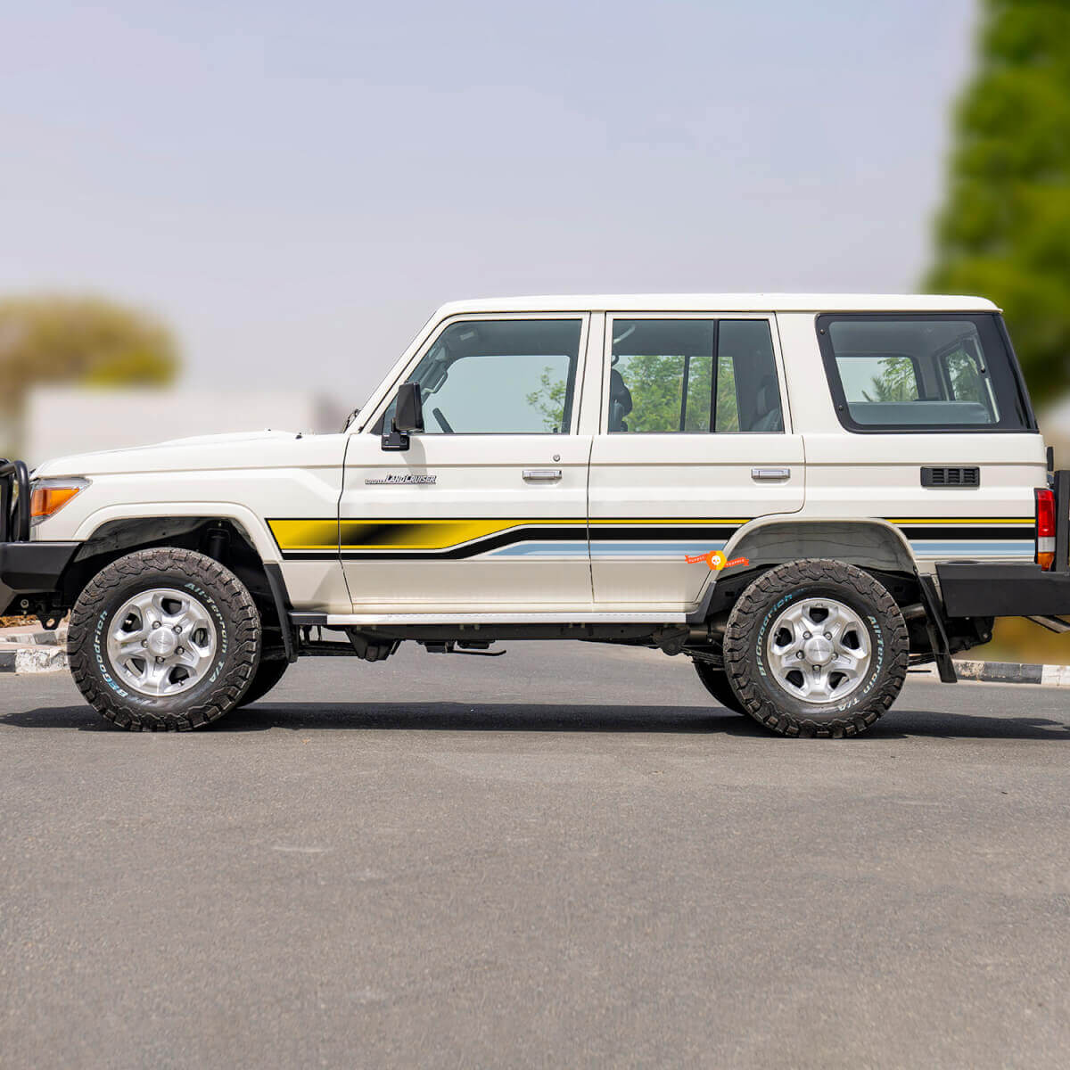 Retro-Seitenstreifen-Aufkleber-Set für Toyota Land Cruiser GRJ76 – individuelle Vinyl-Grafiken
