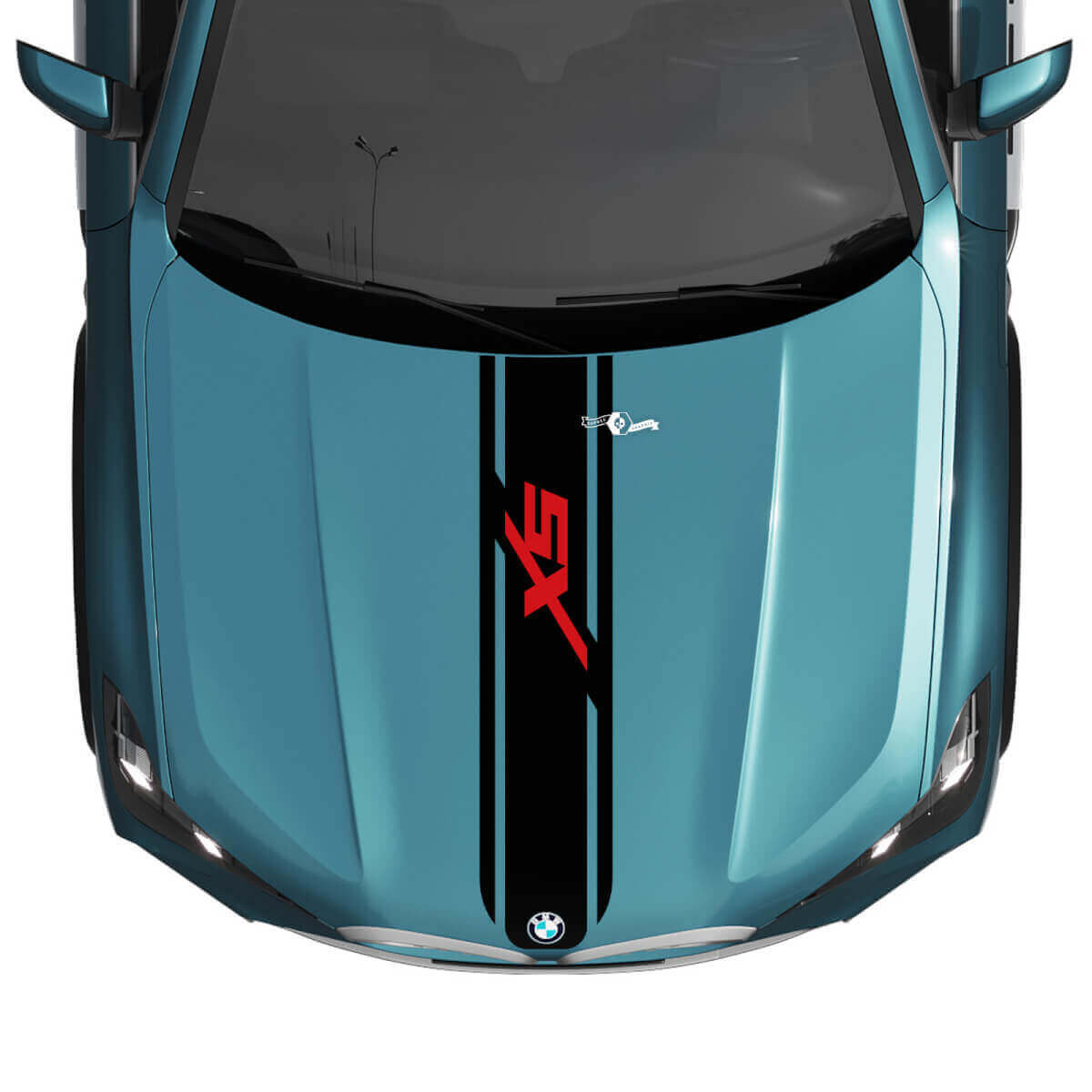 BMW X5 G05 Motorhauben-Aufkleber mit individuellem Streifen – Vinyl, 2 Farben
