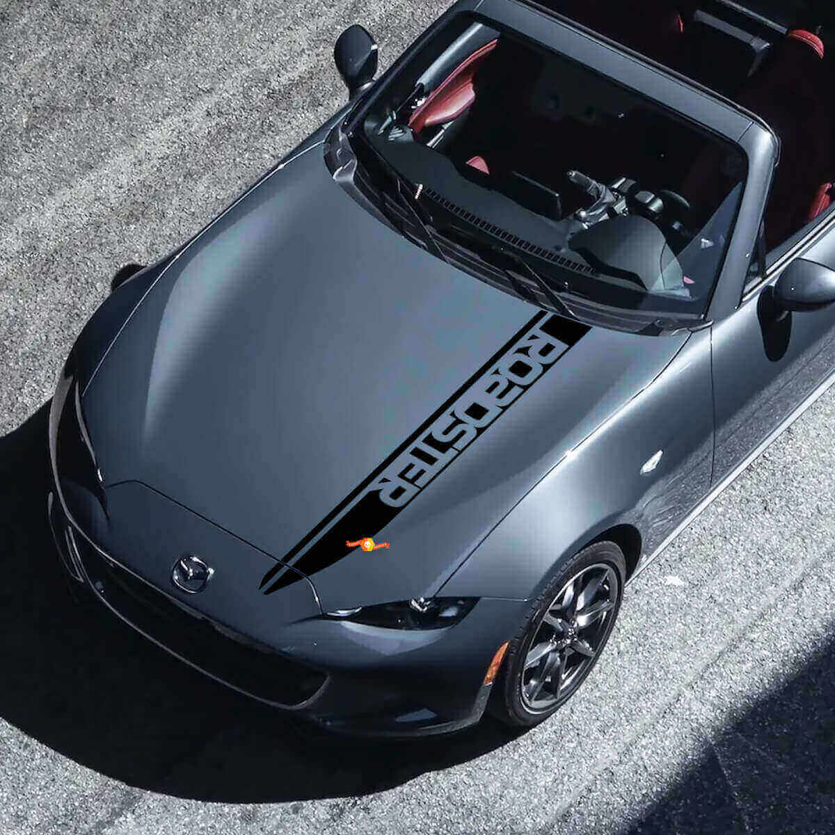 Roadster Schriftzug Streifen Motorhaubenaufkleber Vinylaufkleber für Mazda MX-5 Miata