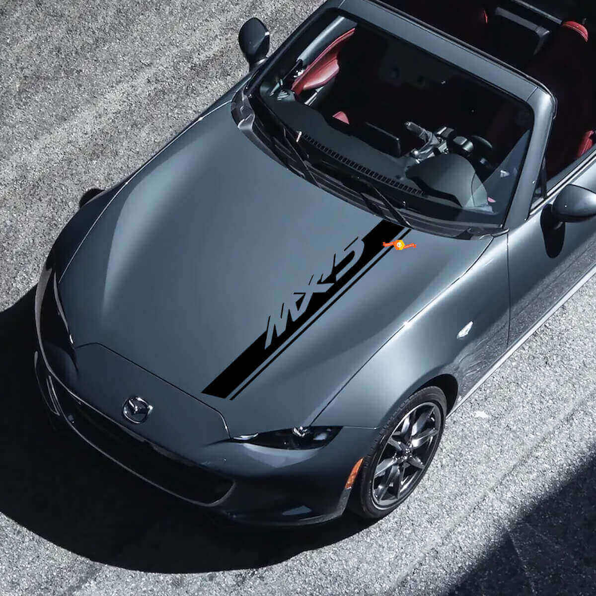 MX-5 Schriftzug Streifen Motorhaubenaufkleber Vinyl-Aufkleber für Mazda MX-5 Miata