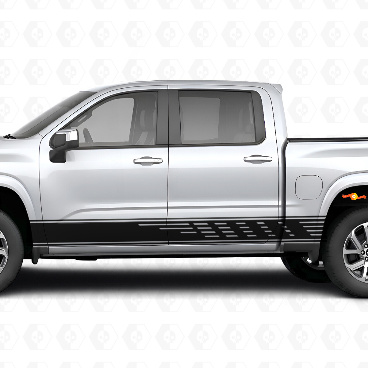 Gestaffelte Schlitz-Tür- und Schweller-Vinylstreifen für Chevrolet Silverado 1500 Next Generation 2027