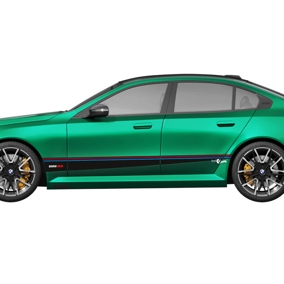 Seiten-M-Farben-Streifen-Racing-Aufkleber-Set für BMW 5er G60 M5 G90 – SupDec Graphix Vinyl-Aufkleber
