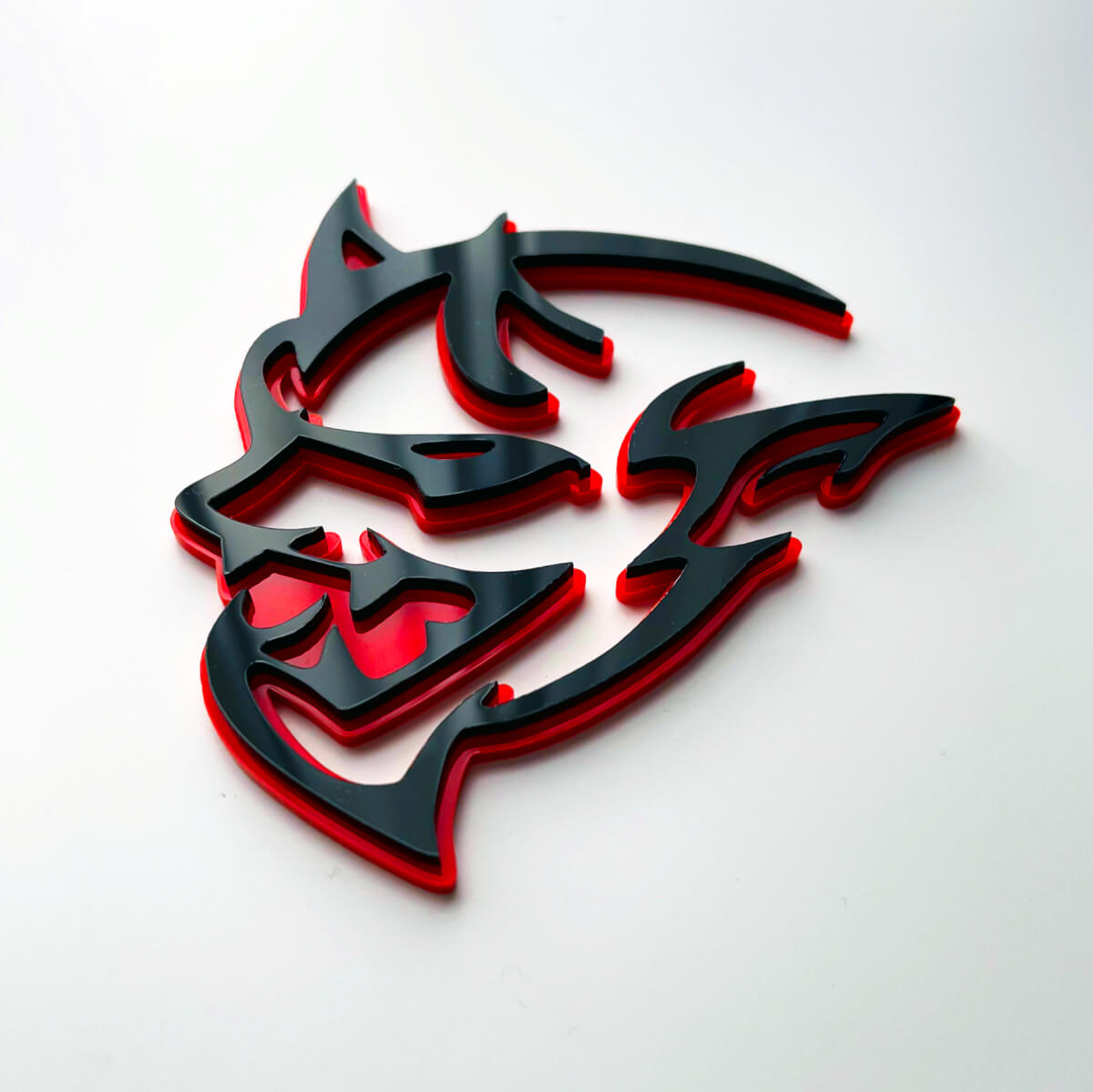 Dodge Demon 3D-Abzeichen, Kotflügelabzeichen, Emblem, Rot vs. Schwarz, 1
