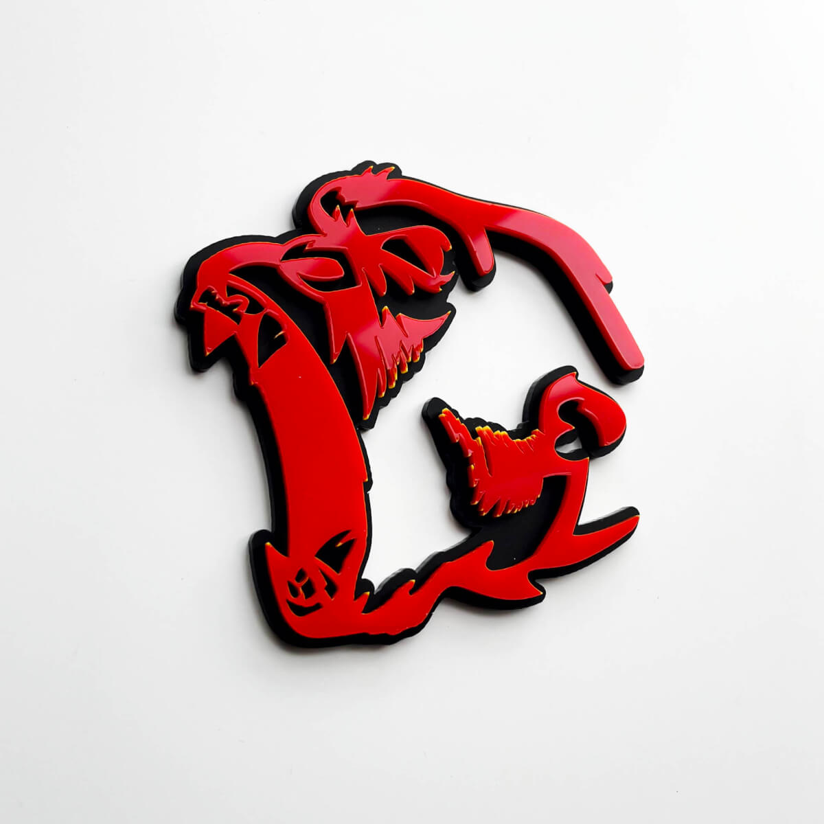 Gorilla Angry 3D Badge Fender Badges Emblem Rot vs. Schwarz
