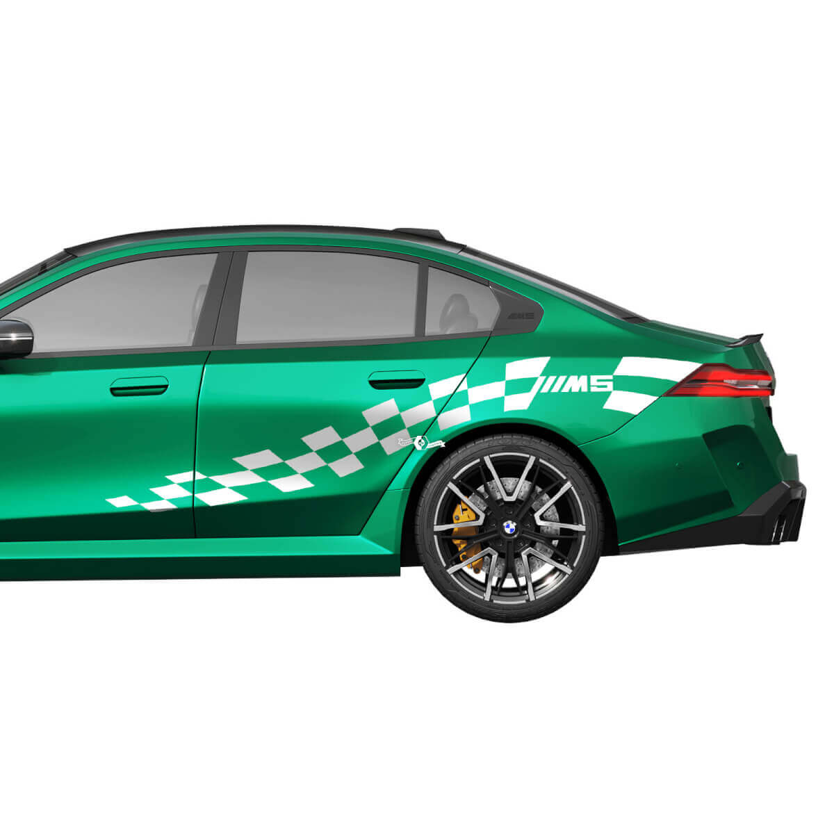 Seitenaufkleber-Set M5 Checkered Racing für BMW 5er G60 M5 G90 – SupDec Graphix Vinyl-Aufkleber
