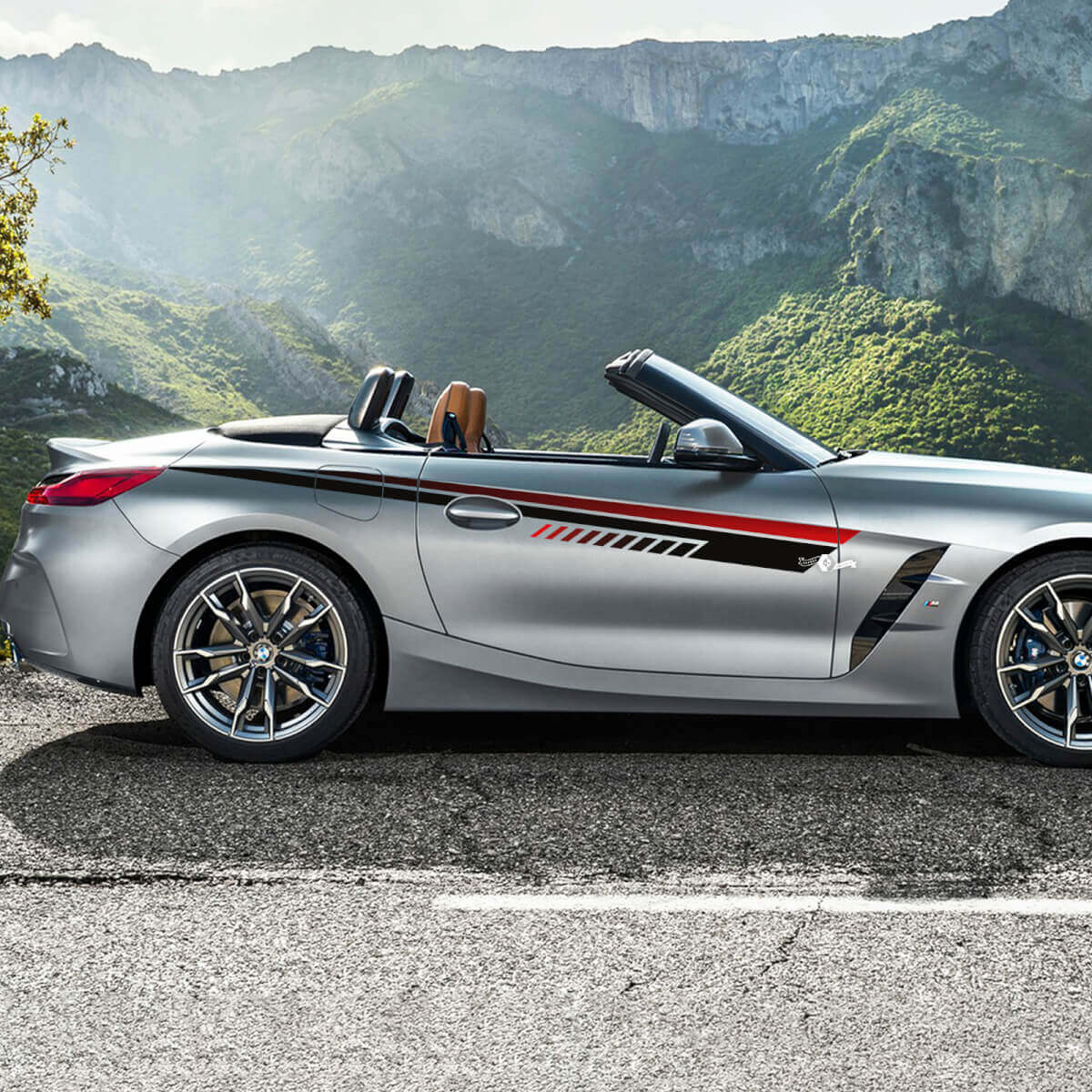 Seitliche Akzente, Stroboskop-Türstreifen, Vinyl-Aufkleber, passend für BMW Z4
