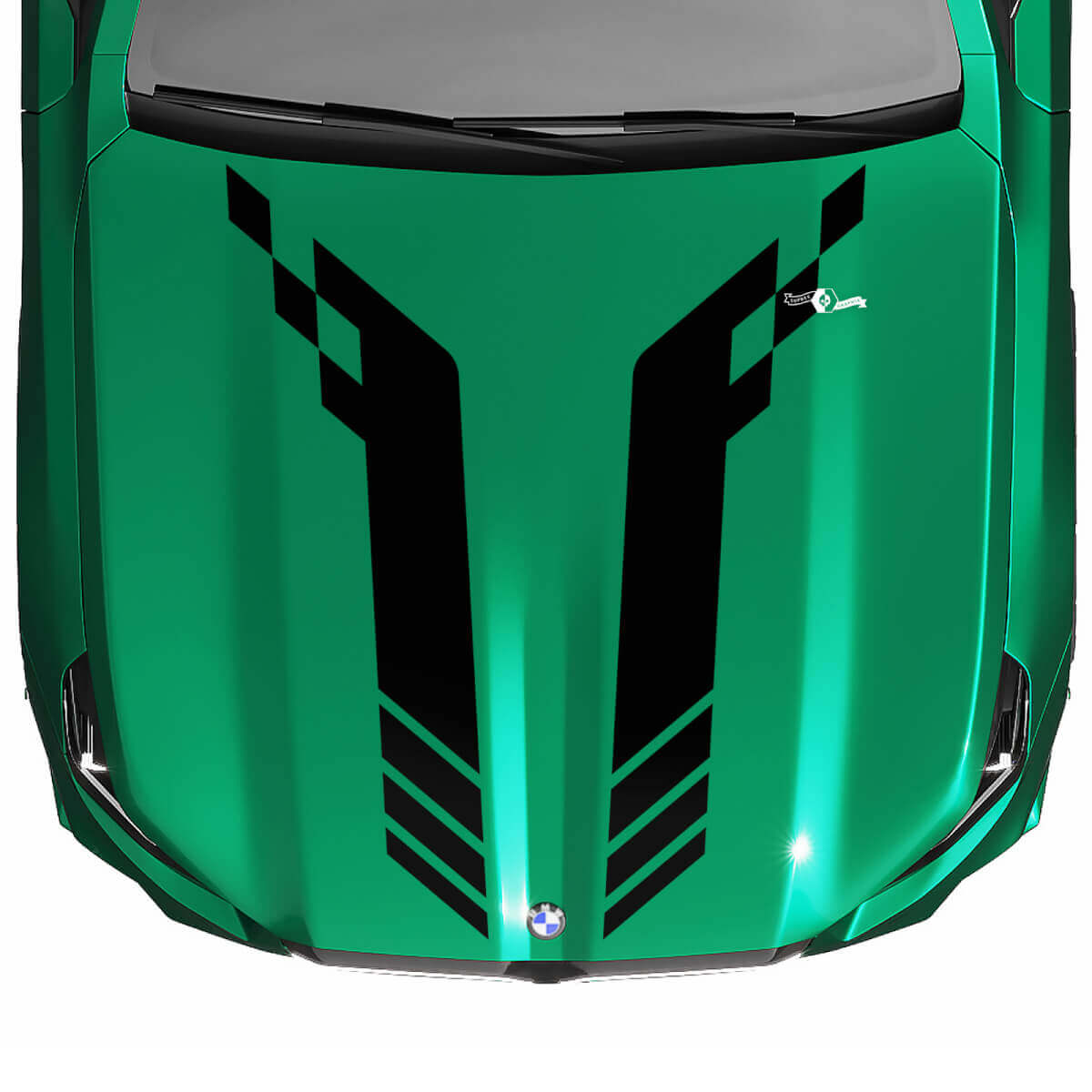 M Logo Racing Karierter Windschutzscheibenaufkleber für BMW 5er G60 M5 G90
