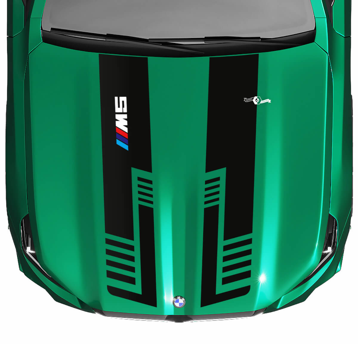 Stripes Racing Checkered Flag oder Strobe Look Motorhaubenaufkleber für BMW 5er G60 M5 G90
