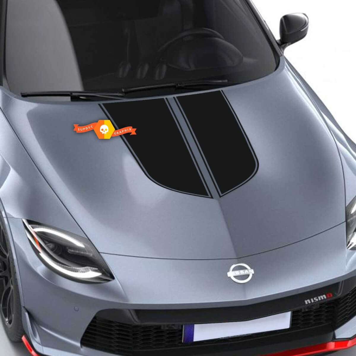 Duale breite Motorhaubenstreifen Vinyl-Aufkleber für Nissan Z Nismo 2022+
