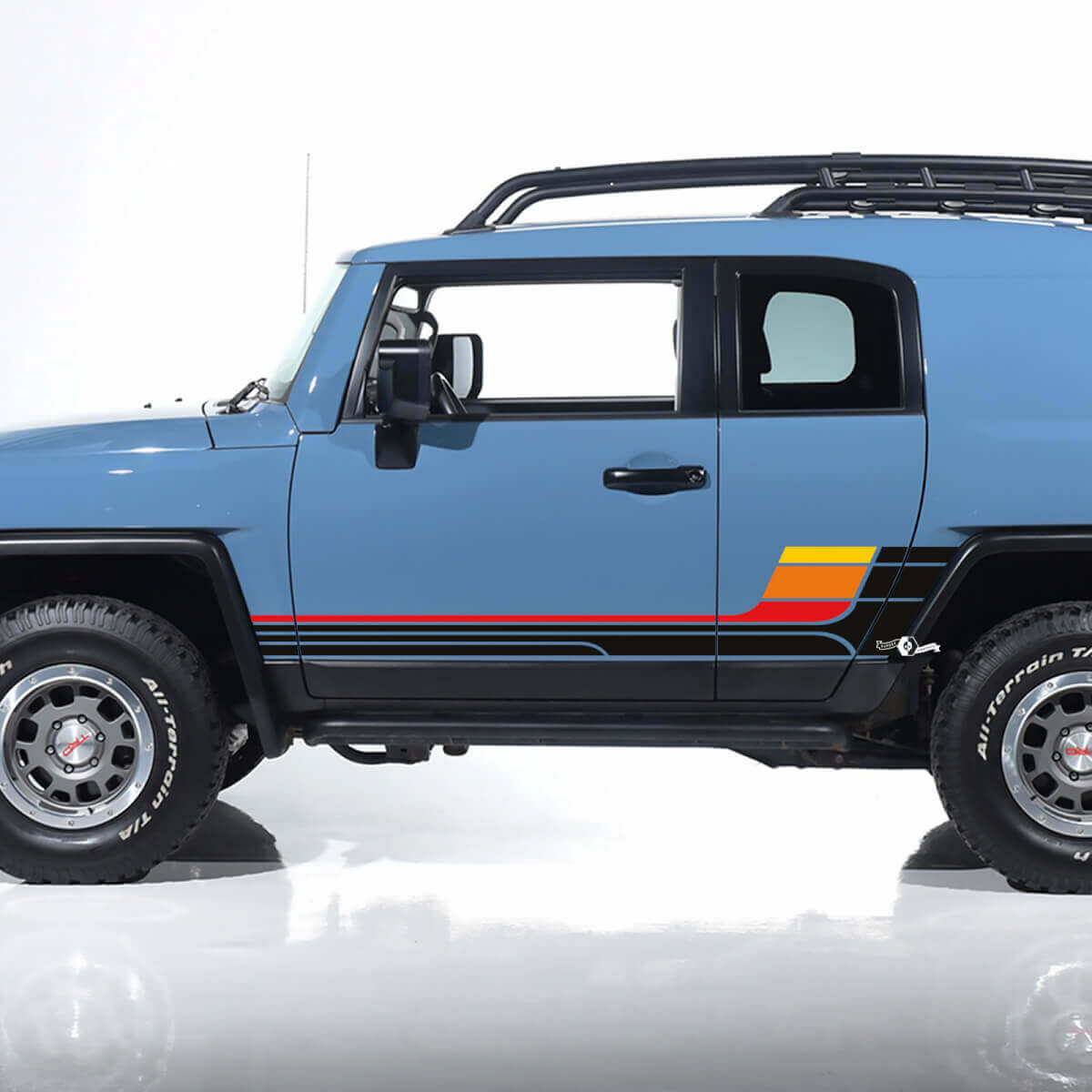 Seitenaufkleber mit Vintage-Retro-Streifen – passend für Toyota FJ Cruiser 2

