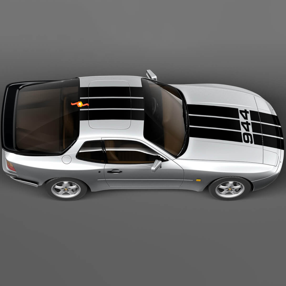 Porsche 944 Turbo Three Stripes Hood Roof Kit – individuelle Vinyl-Aufklebergrafiken
