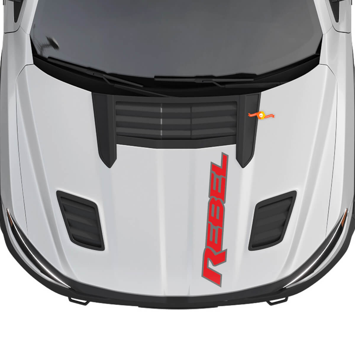 Dodge Ram 1500 Rebel Hood Logo Vinyl Aufkleber Grafikaufkleber 2 Farben
