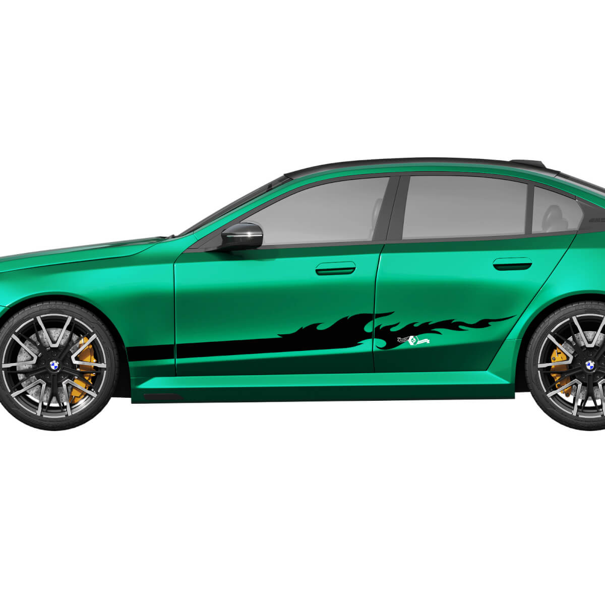 Seitenstreifen Flame Racing Aufkleber-Set für BMW 5er G60 M5 G90 – SupDec Graphix Vinyl-Aufkleber
