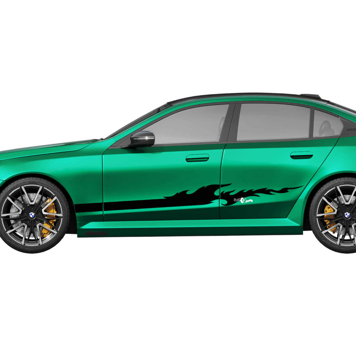 Seitenstreifen Flame Racing Aufkleber-Set für BMW 5er G60 M5 G90 – SupDec Graphix Vinyl-Aufkleber

