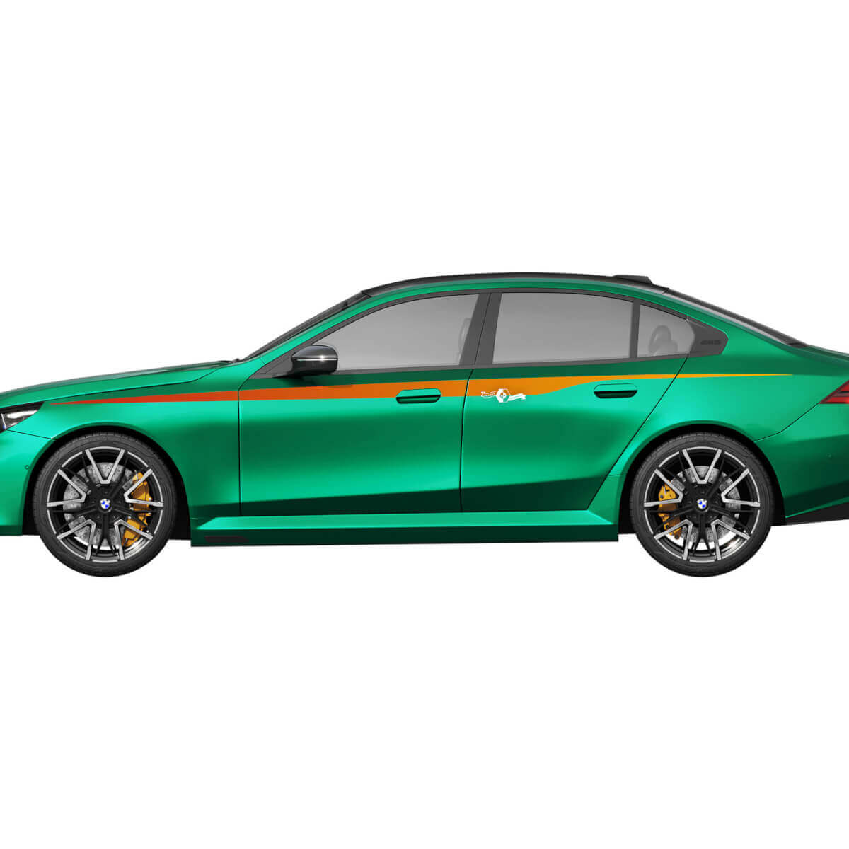 Türen-Seitenstreifen-Racing-Aufkleber-Set mit Farbverlauf für BMW 5er G60 M5 G90 – SupDec Graphix Vinyl-Aufkleber
