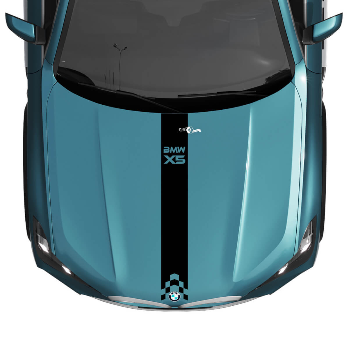 BMW X5 G05 Motorhaubenaufkleber mit karierten Streifen – Vinyl M Performance 3
