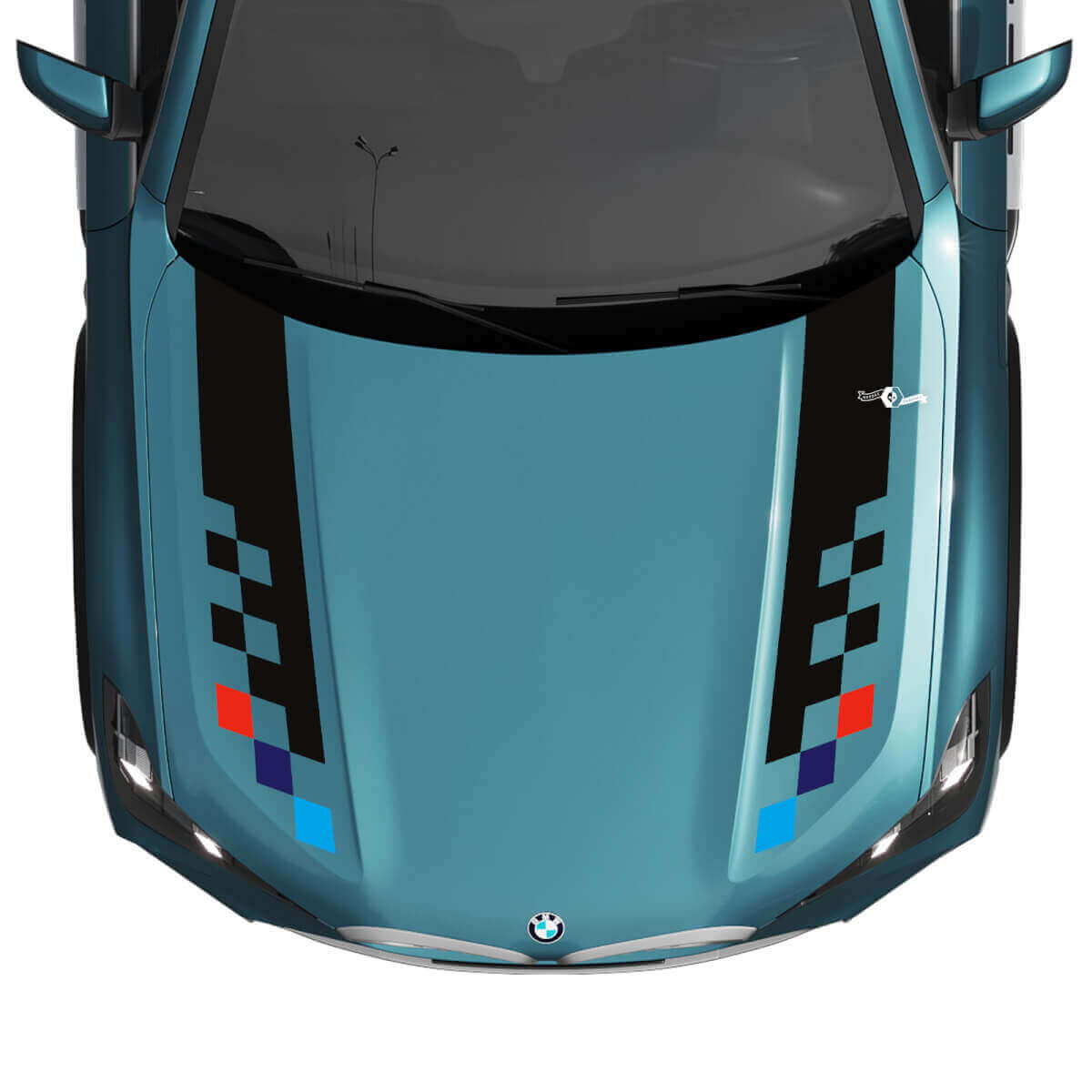 BMW X5 G05 Motorhaube Schachbrett-Streifen Aufkleber - Vinyl M Performance 2