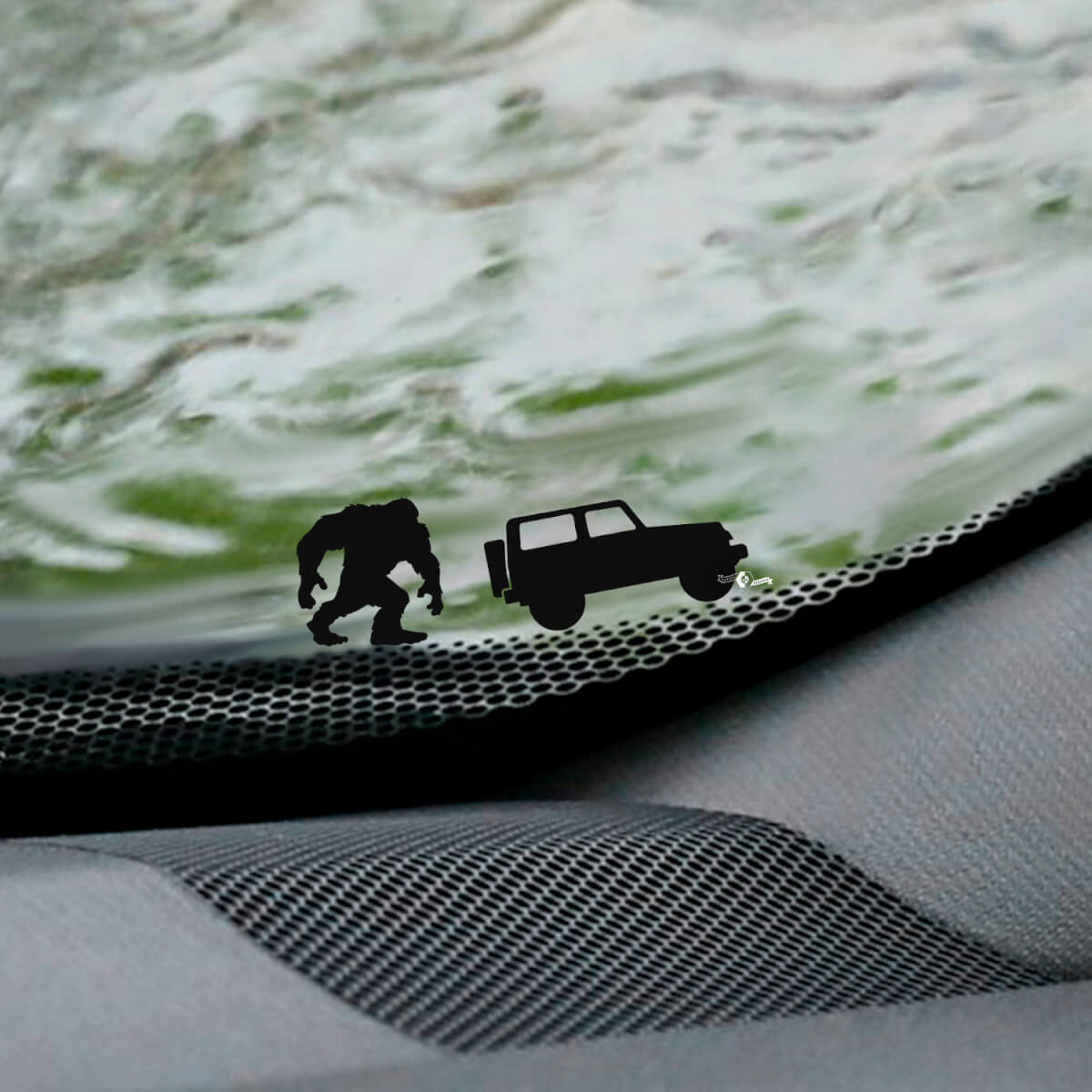 Yeti Bigfoot Jeep Wrangler Windschutzscheiben-Osterei-Eckaufkleber – individuelle Vinyl-Grafik 2
