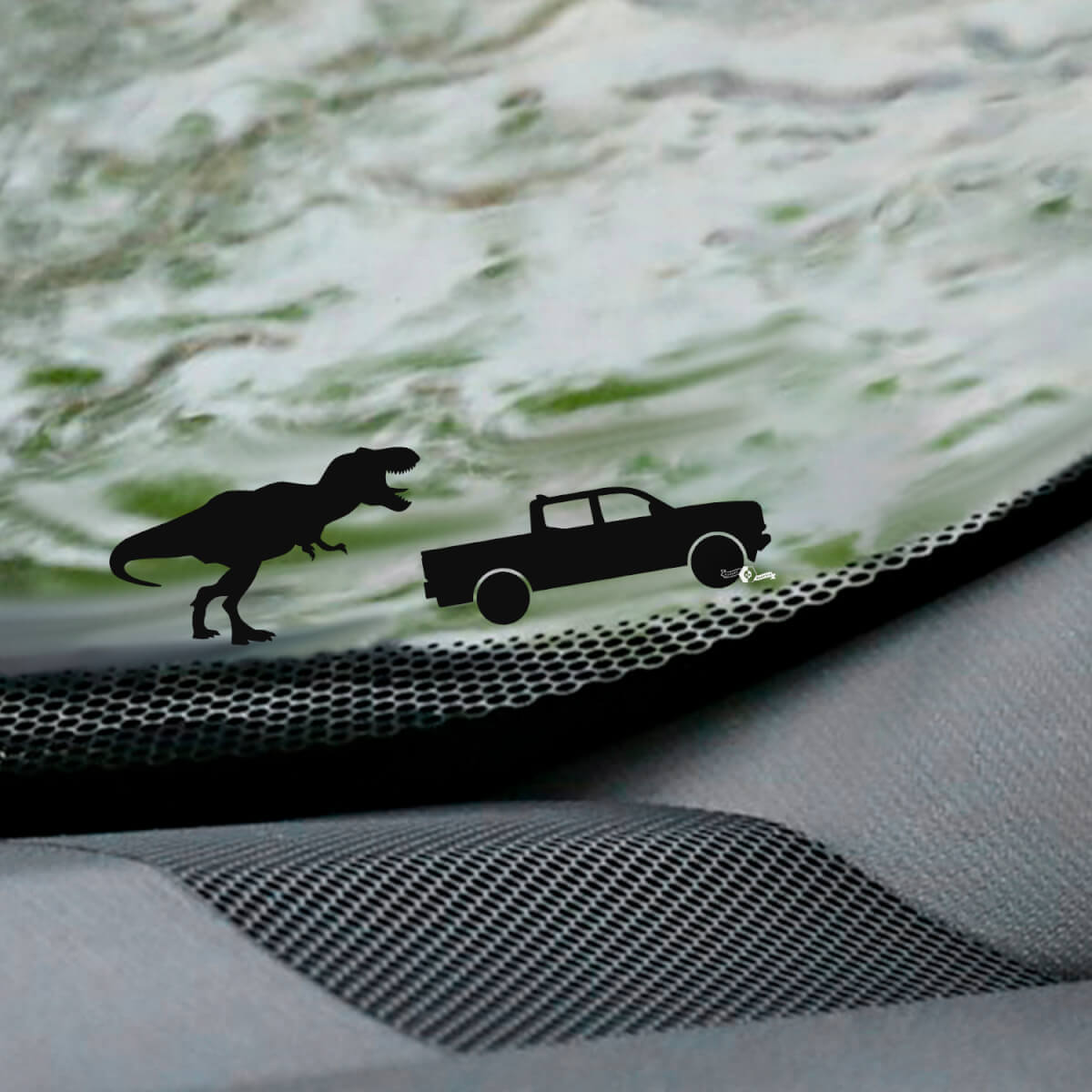 T-Rex Toyota Tacoma Windschutzscheiben-Osterei-Eckaufkleber – individuelle Vinyl-Grafik
