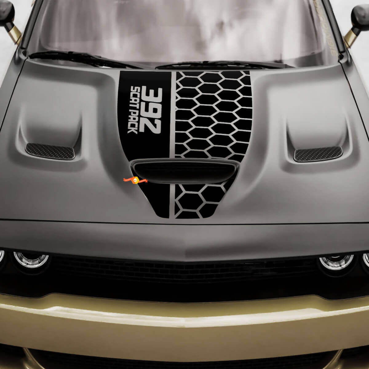 392 Scat Pack Waben-Motorhauben-Vinylaufkleber für Dodge Challenger Charger