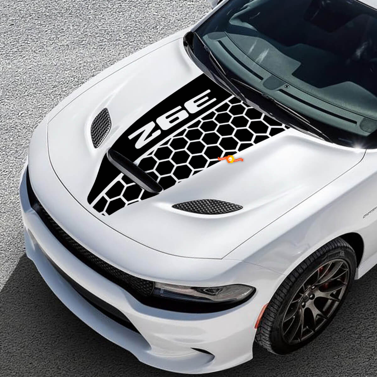Hood Dodge 392 Challenger oder Charger Hemi Vinyl Racing Aufkleber Aufkleber 2
