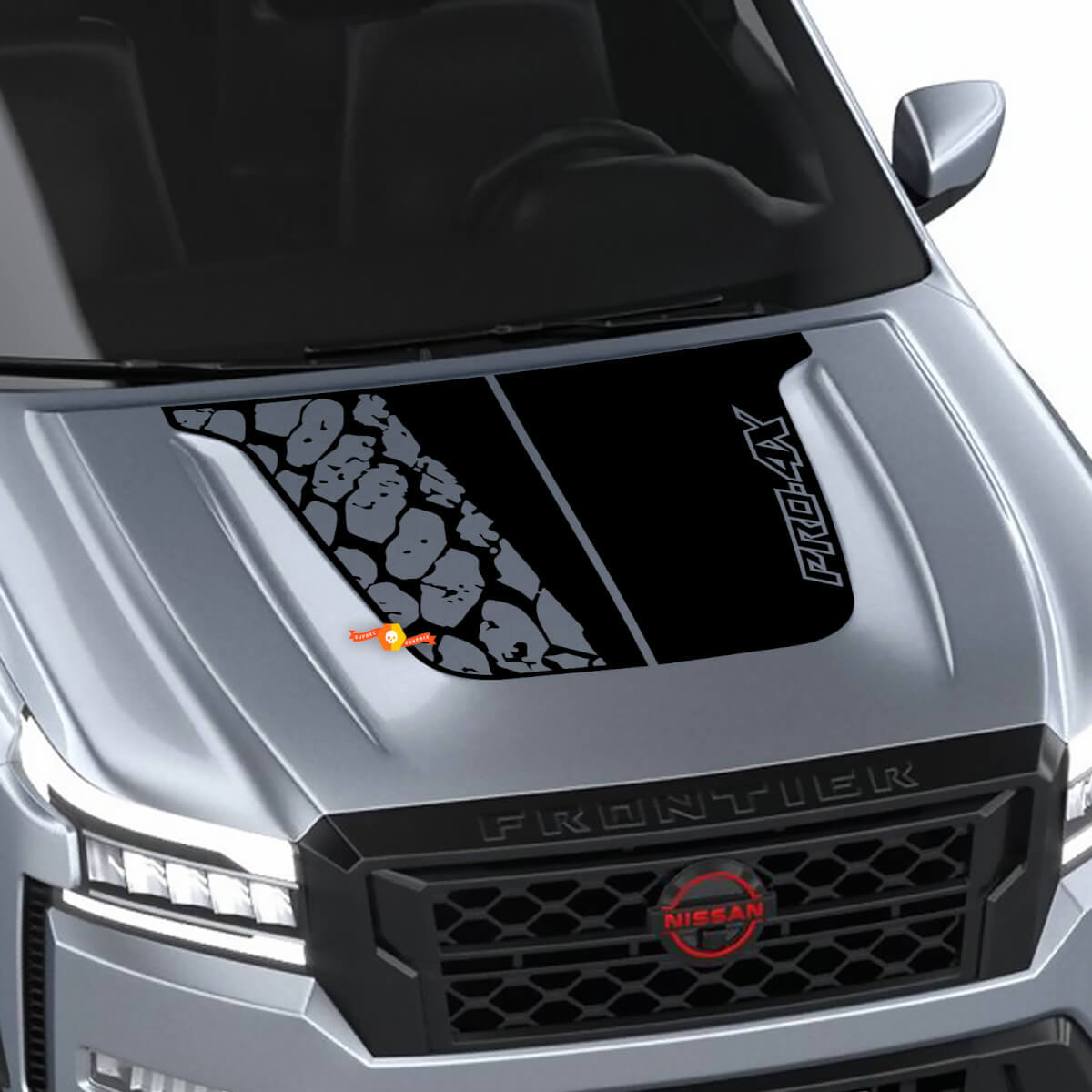 Nissan Frontier 4X Pro-4x Motorhaubenaufkleber, Vinyl, Reifenspur, Verdunkelungsgrafik, Aufkleber
