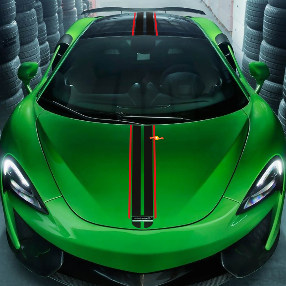 McLaren 720 570 765 Ganzkörper-Motorhaubenstreifen-Grafik-Vinyl-Aufkleber
