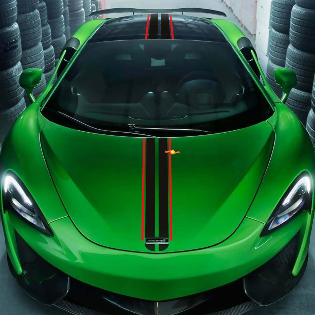 McLaren 720 570 765 Ganzkörper-Motorhaubenstreifen-Grafik-Vinyl-Aufkleber
