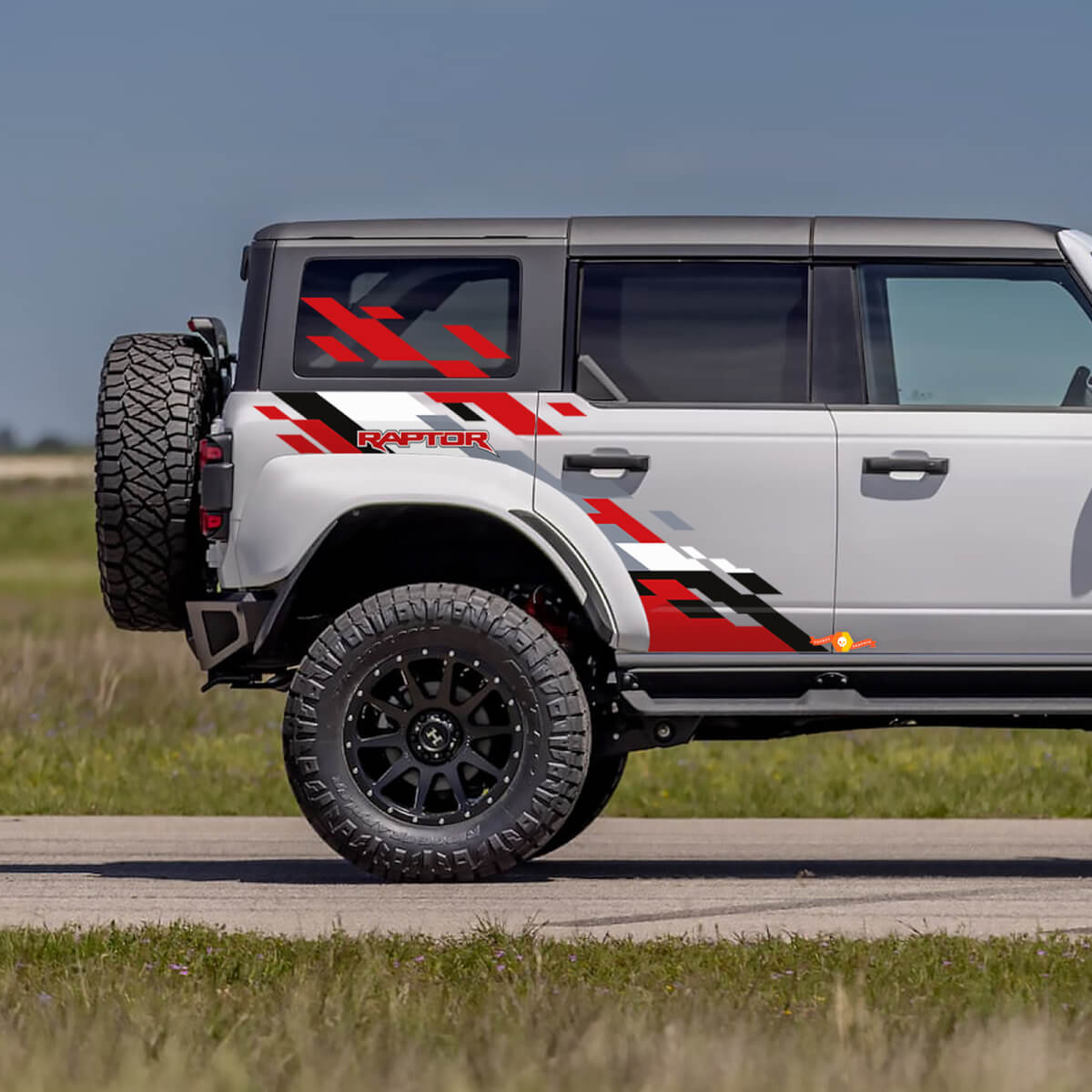 Vinyl-Aufkleber für die hintere Seitenverkleidung, Grafik-Set, passend für Ford Bronco Raptor Style
