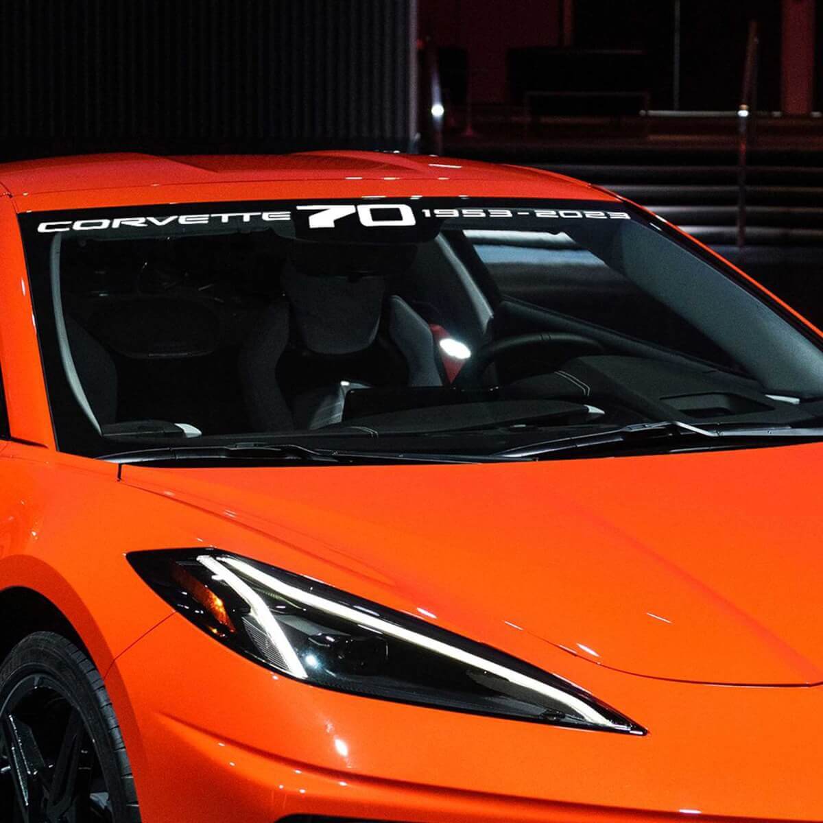 Windschutzscheiben-Aufkleber für Chevrolet Corvette C8 Z51, Vinyl-Aufkleber zum 70-jährigen Jubiläum
