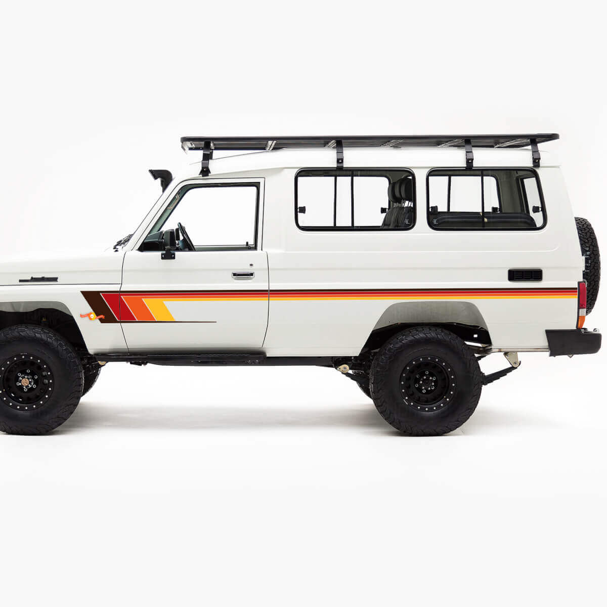 Retro-Seitenaufkleber-Set mit klassischen Streifen für Toyota Land Cruiser J75-Serie
