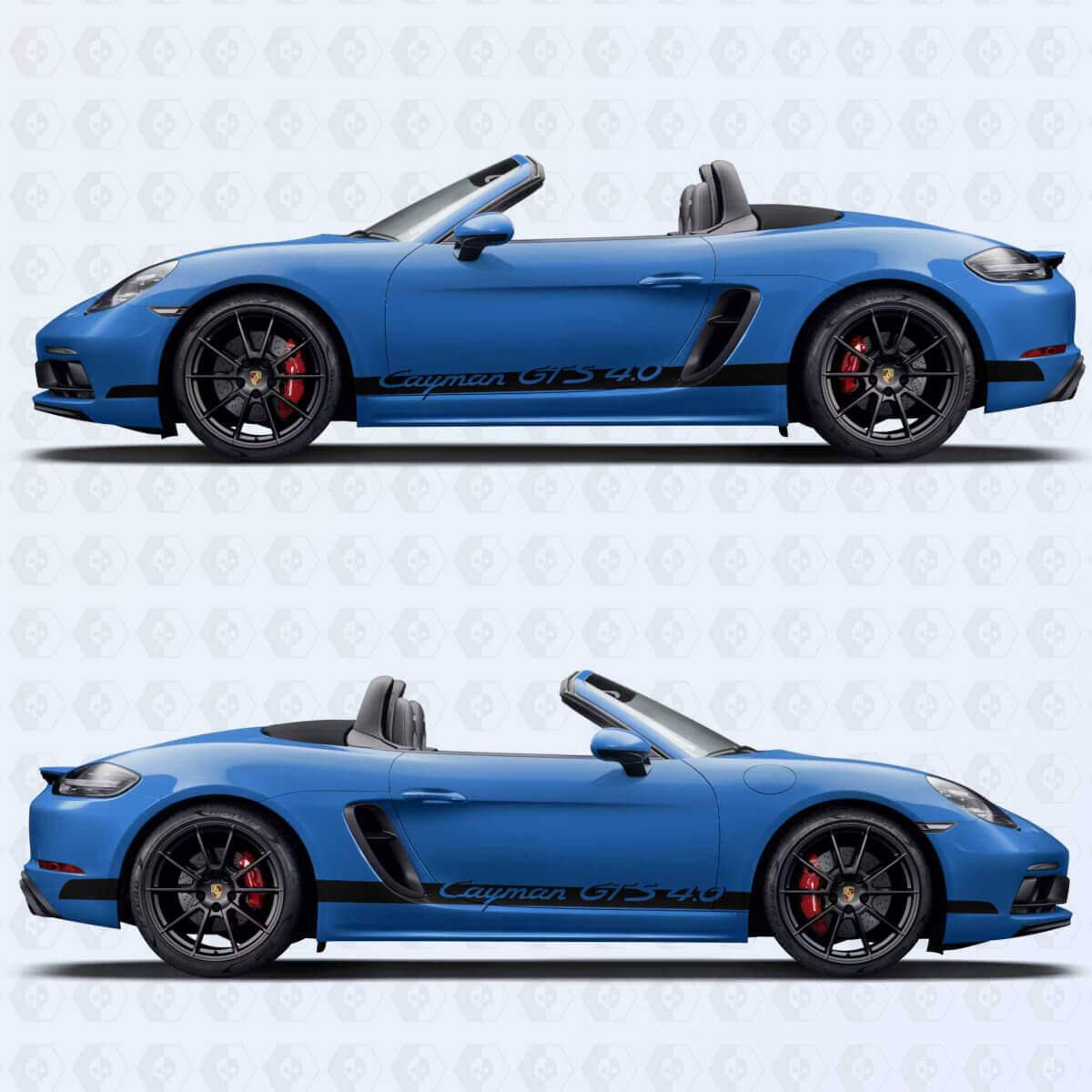 Cayman GTS 4.0 Seitliche Streifen Vinyl-Aufkleber Set für Porsche