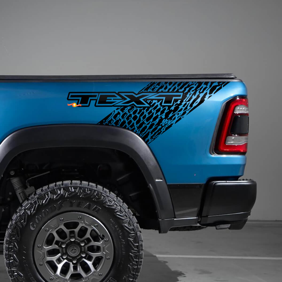 Dinosaur Skin Style Motorhauben- und hintere Seiten-Vinylaufkleber-Set für Dodge Ram
