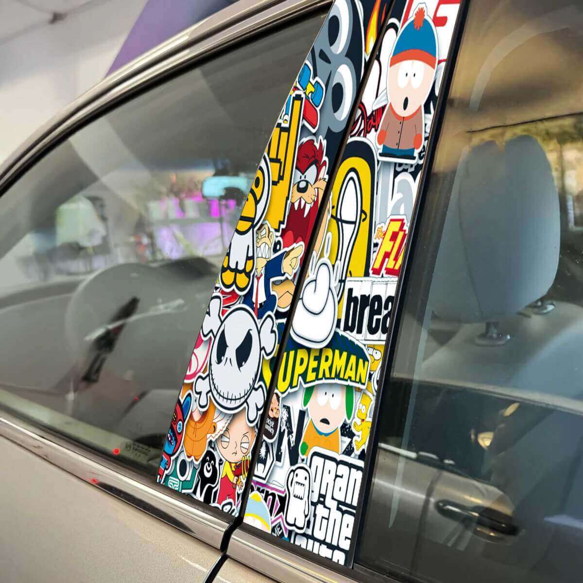 Sticker Bomb B-Säule Tür Vinyl Aufkleber Folie für Autos