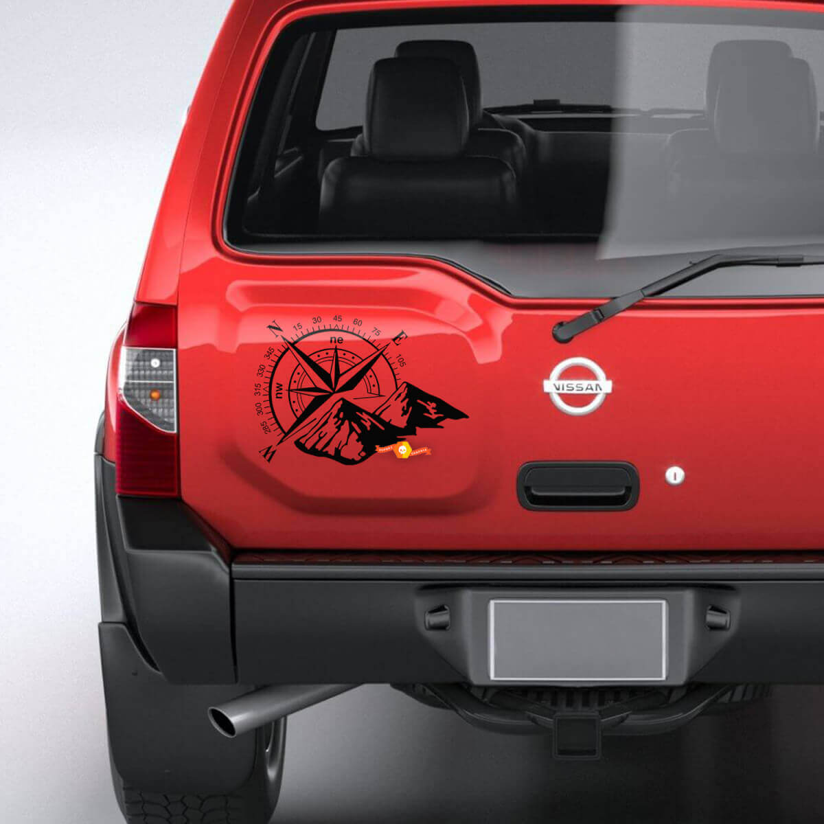 Mountain Compass Aufkleber für hintere Tür aus Vinyl für Nissan Xterra
