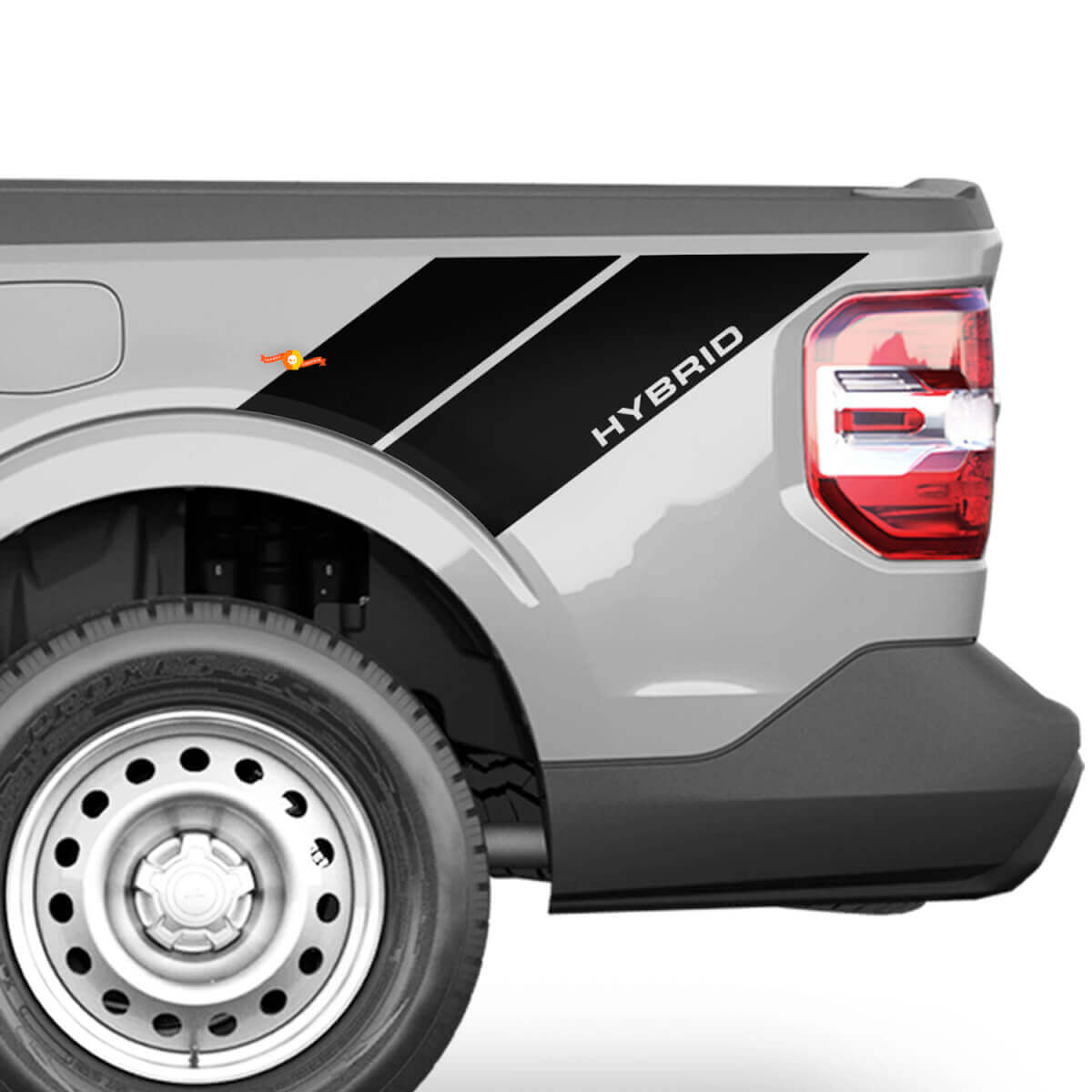 Hybrid Doppelstreifen Vinyl-Aufkleber für die hintere Seitenscheibe des Musclecar Maverick