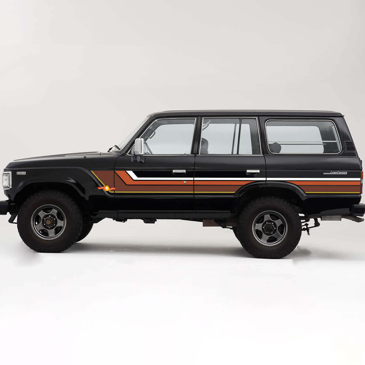 Vintage-Streifen Seitenaufkleber-Set für Toyota Land Cruiser 60er Serie