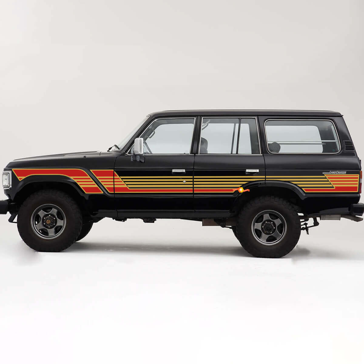 Retro Side Stripes Livery Graphics Racing Stripes Kit Fit Toyota Land Cruiser FJ60 FJ62 1982-1991
