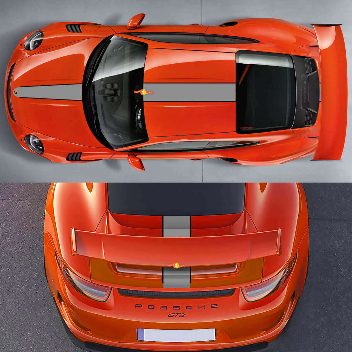 Racing-Stripes Oberer Seiten Vinyl-Aufkleber-Kit für Porsche 911 GT3