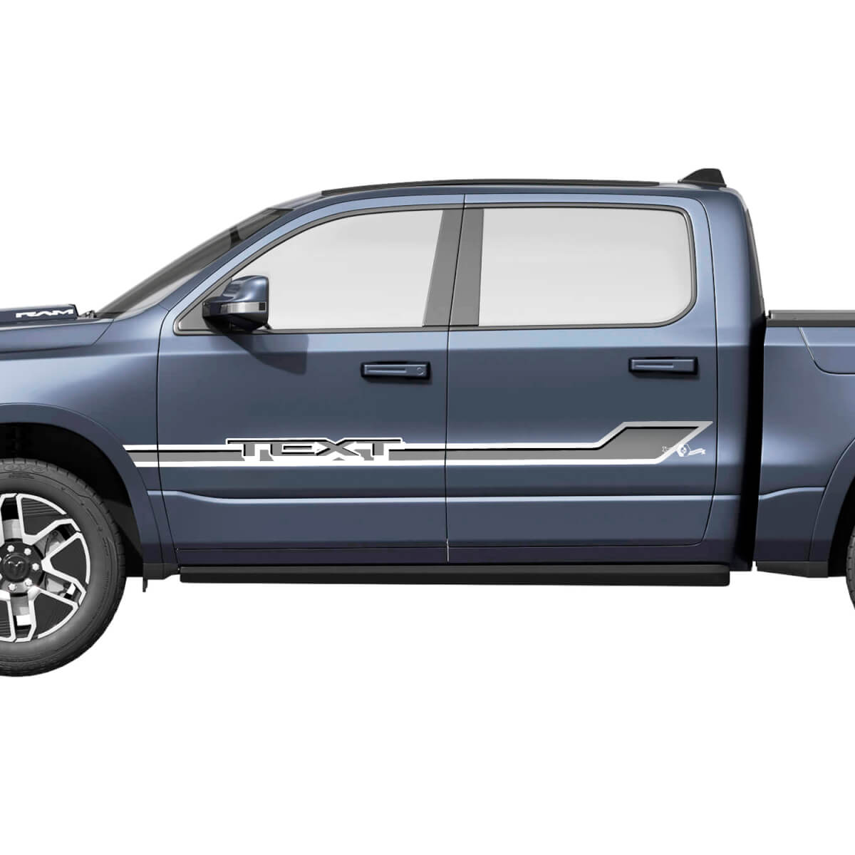 Custom Türseiten-Streifen Vinyl-Aufkleber-Kit für Dodge Ram 1500 REV
