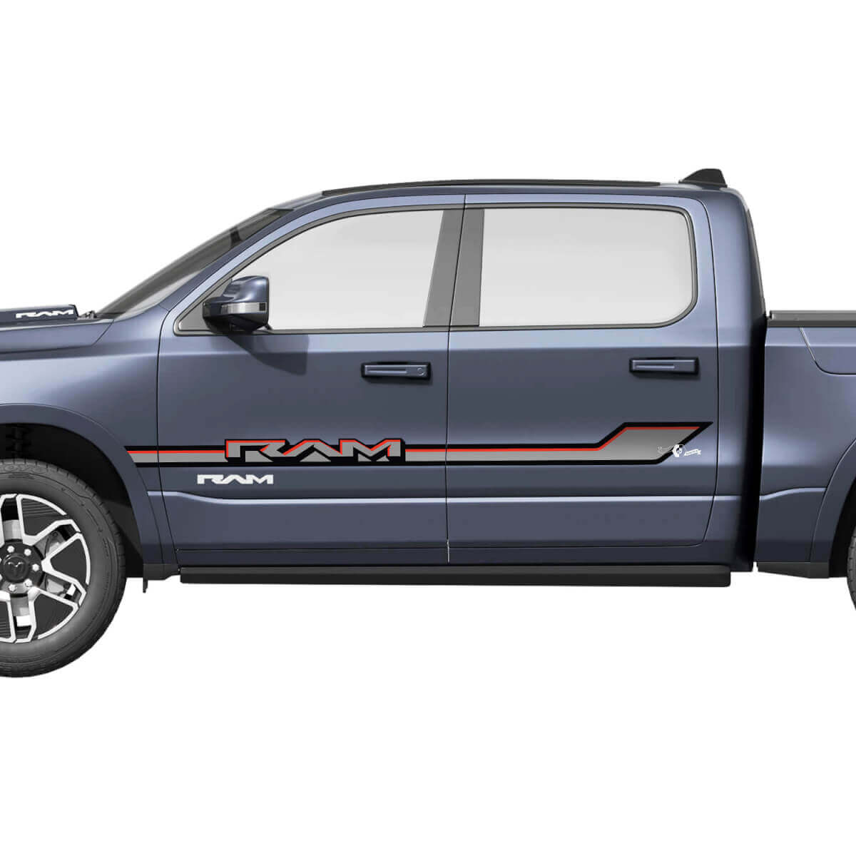 Seitentürstreifen für Dodge RAM 1500 REV Vinyl Aufkleber Aufkleber Grafiken
