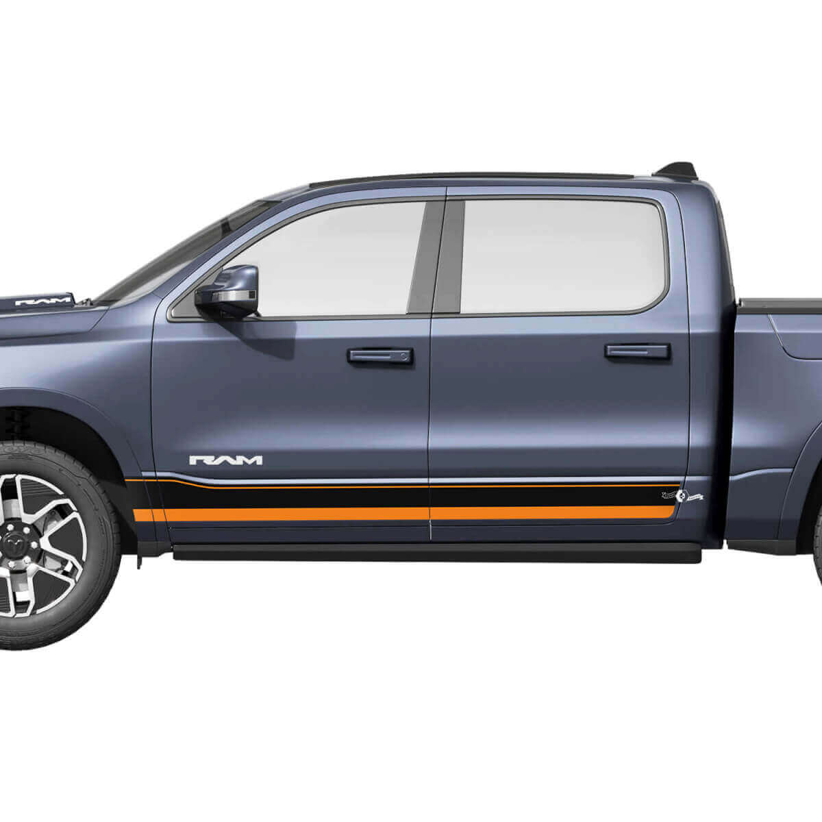 Side Rocker Panel Doors Stripes für Dodge RAM 1500 REV Vinyl Aufkleber Aufkleber Grafiken
