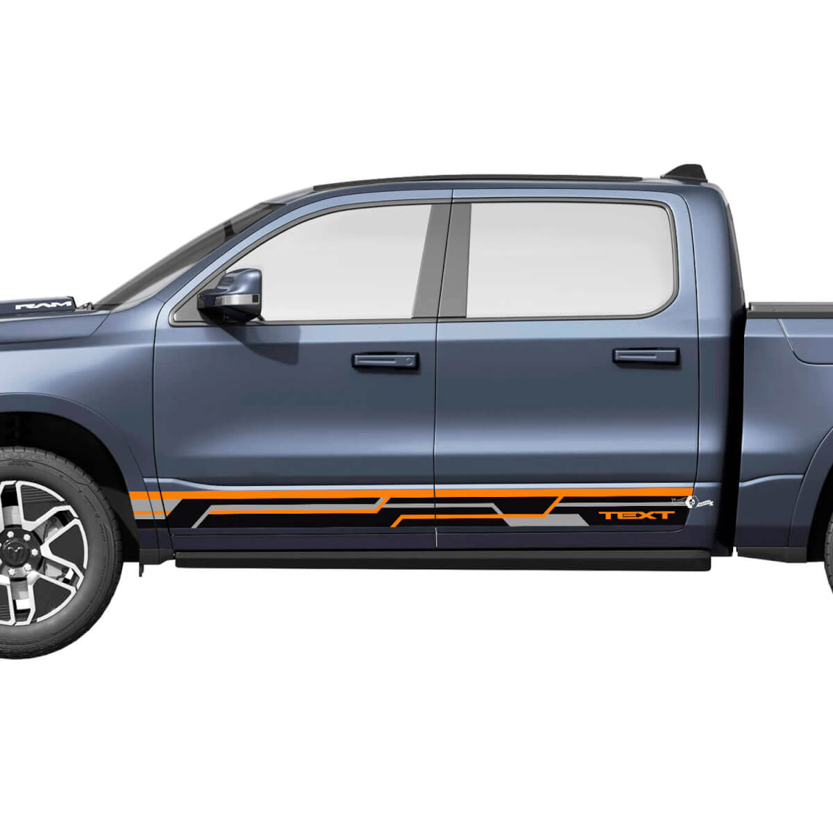 Seitentürstreifen für Dodge RAM 1500 REV Vinylaufkleber Grafiken 2
