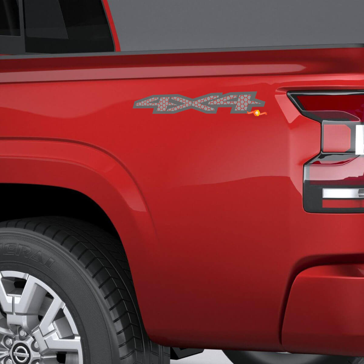 4x4 Wabengitter-Aufkleber für seitliche Ladefläche Nissan Frontier Aufkleber Grafik