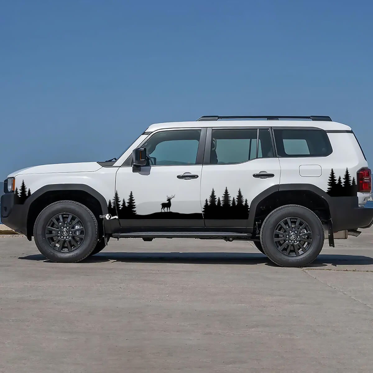 Toyota Land Cruiser Naturszene Hirsch Elch Türen Akzent Streifen Aufkleber Vinyl Aufkleber Grafik
