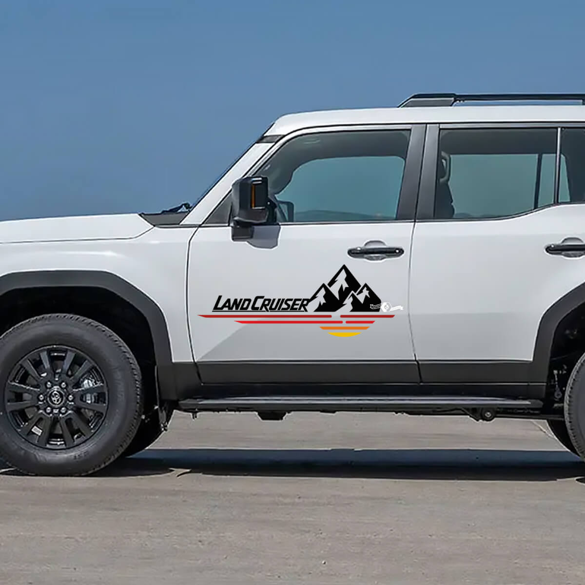 Toyota Land Cruiser Naturszene Berge Türaufkleber Vinylaufkleber Grafik 2
