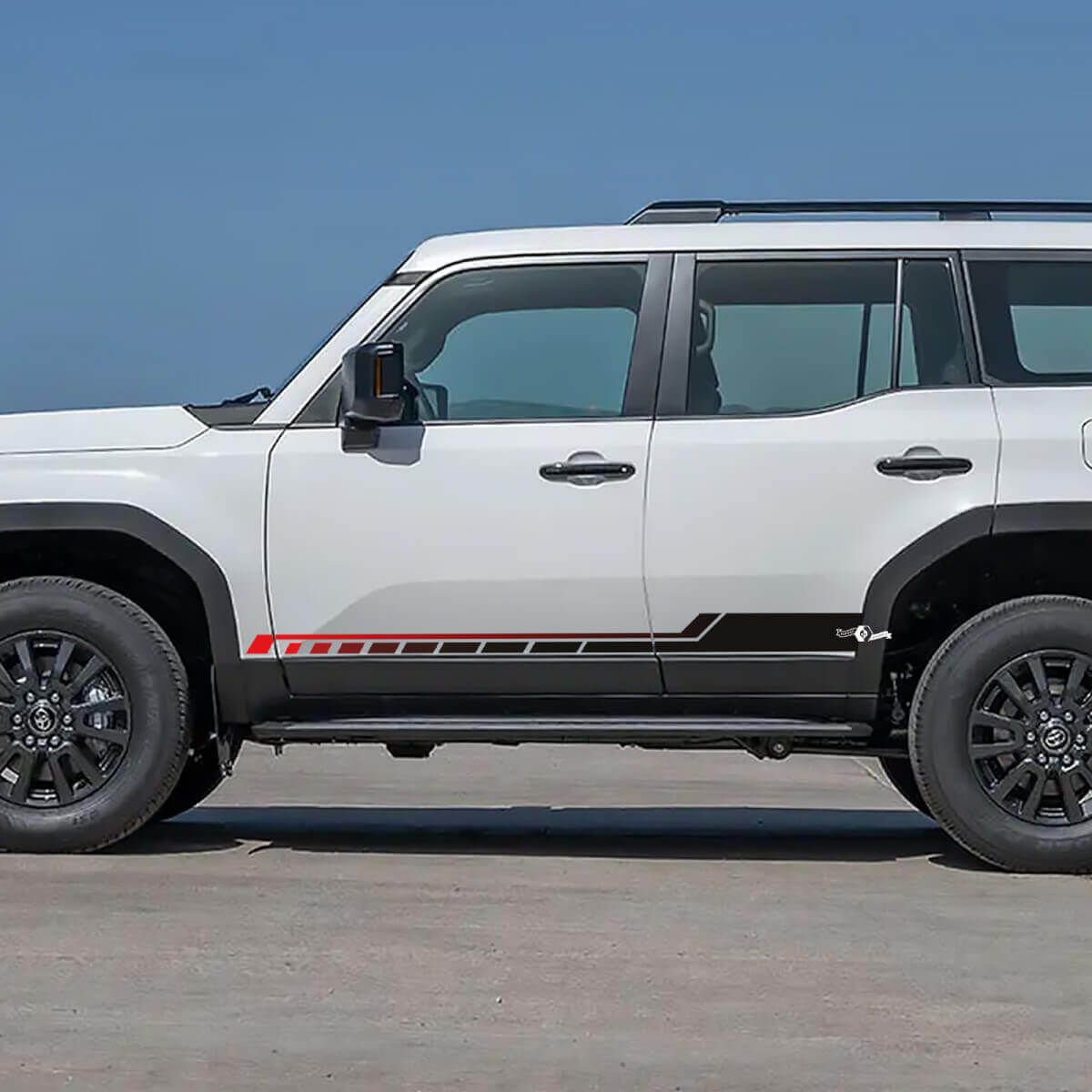 Toyota Land Cruiser Seitentüren Akzentstreifen Aufkleber Vinyl Aufkleber Grafik 2 Farben
