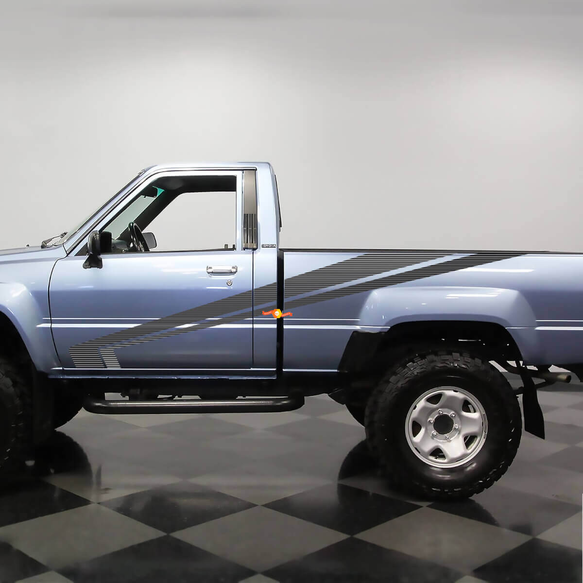 Klassischer Vinyl-Aufkleber mit Seitenstreifen für Toyota Pickup Truck Hilux SR5
