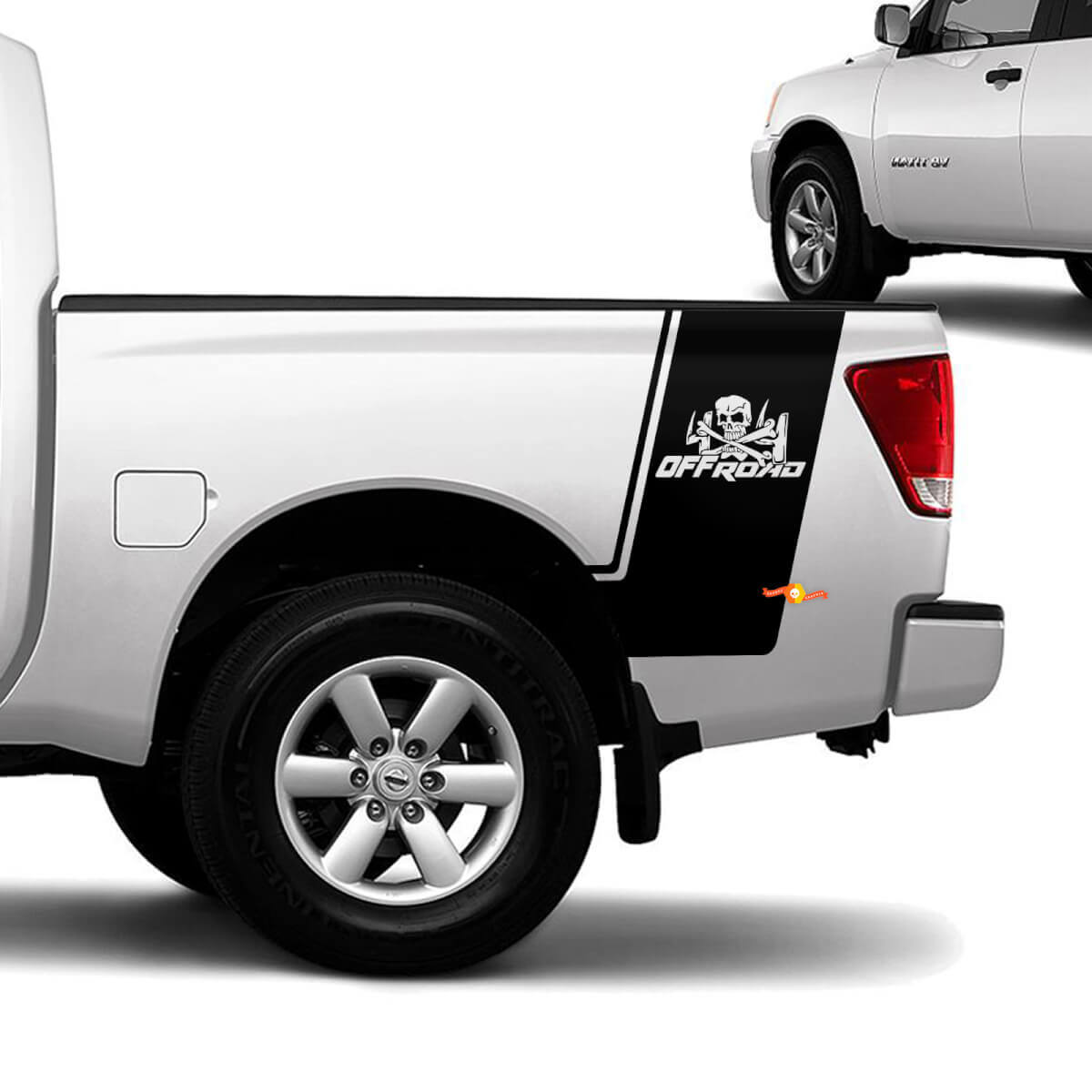 Nissan Titan Nachttisch Off Road Totenkopf Streifen Vinyl Aufkleber Aufkleber Grafiken
